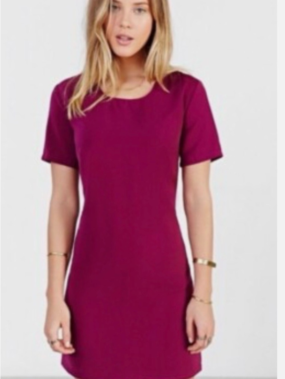Kimchi Blue Urban Outfitters Maroon Mini Dress | Scoop Neck | S
